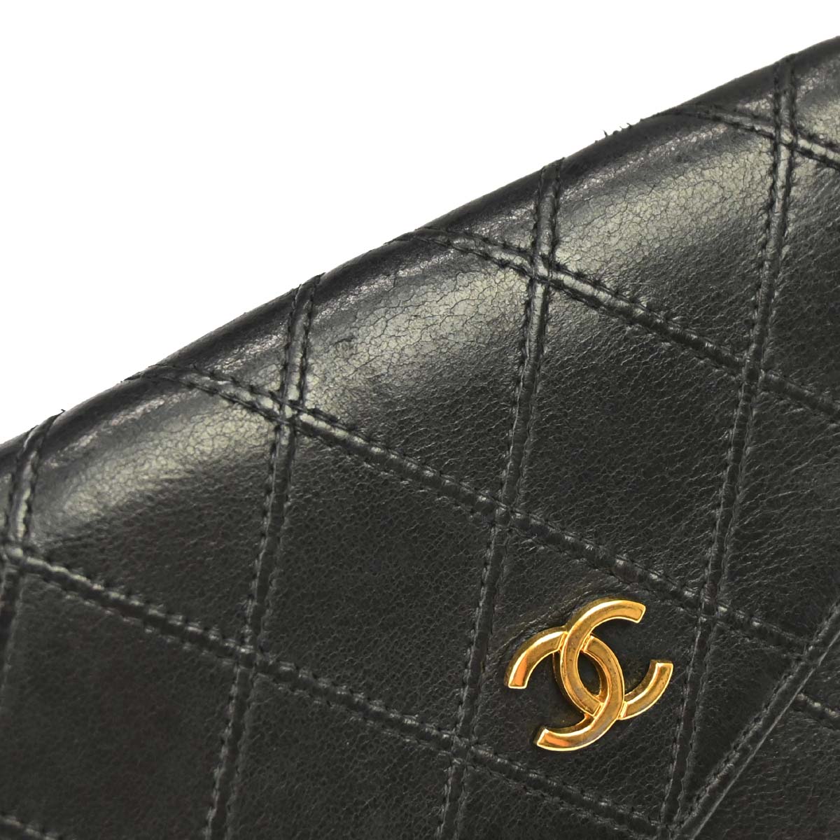 Chanel Black Lambskin Bicolore Bifold Wallet