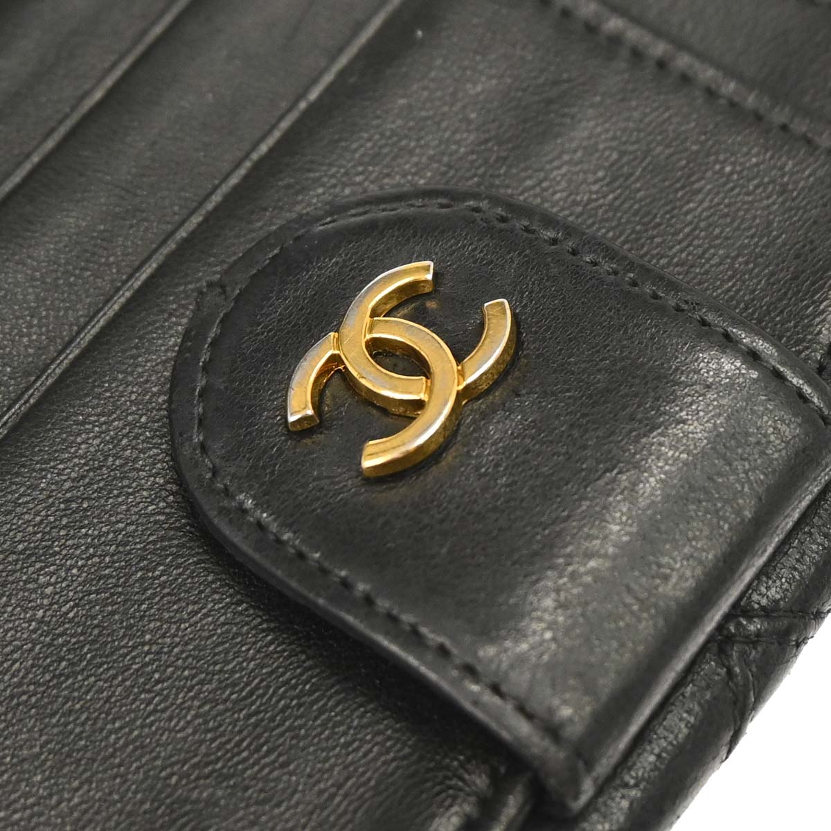 Chanel Black Lambskin Bicolore Bifold Wallet
