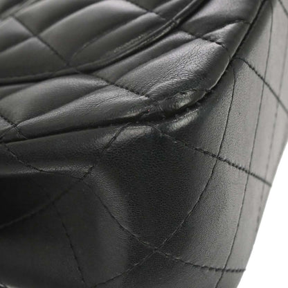 Chanel 2017 Black Lambskin Classic Flap Shoulder Bag