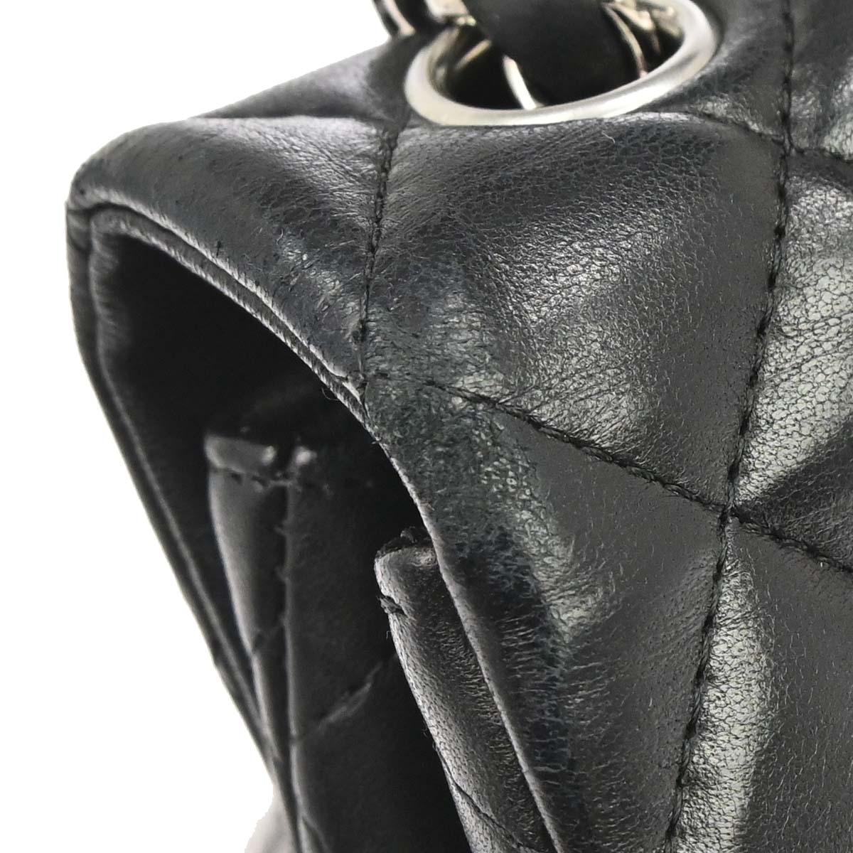 Chanel 2017 Black Lambskin Classic Flap Shoulder Bag