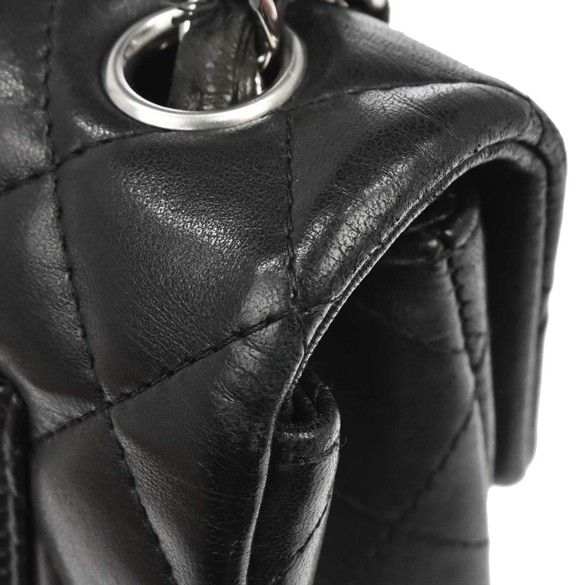 Chanel 2017 Black Lambskin Classic Flap Shoulder Bag