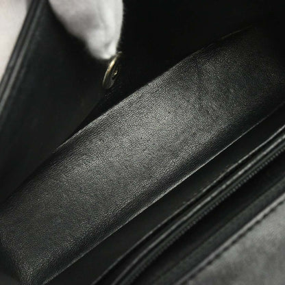 Chanel 2017 Black Lambskin Classic Flap Shoulder Bag