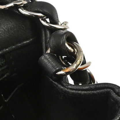 Chanel 2017 Black Lambskin Classic Flap Shoulder Bag