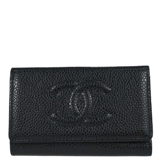 Chanel 2003-2004 Key Case Black Caviar Skin Small Good