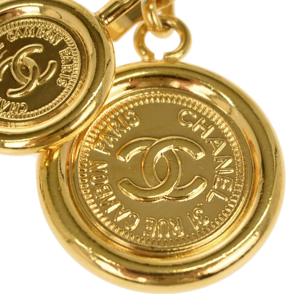 Chanel Chain Belt Medallion Gold Black 95A Small Good