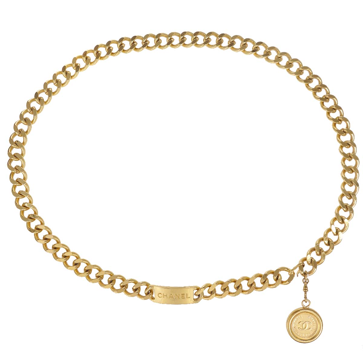 Chanel Chain Belt Medallion Gold Small Good