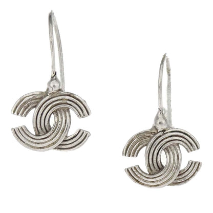 Chanel CC Pierced Earrings Silver 00A