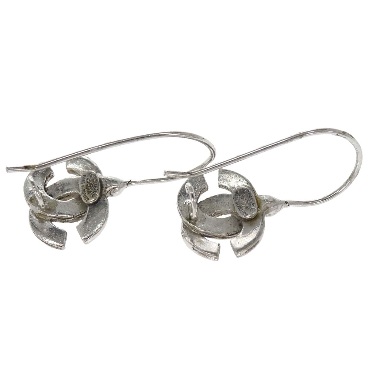 Chanel CC Pierced Earrings Silver 00A