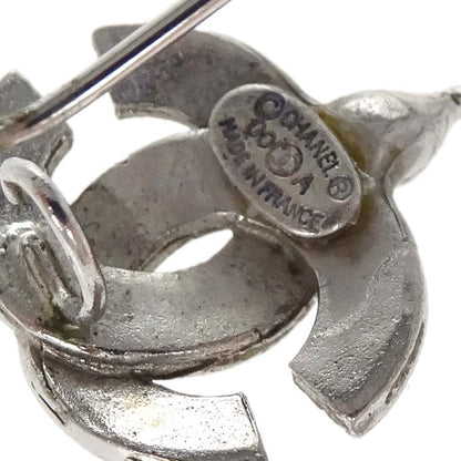 Chanel CC Pierced Earrings Silver 00A