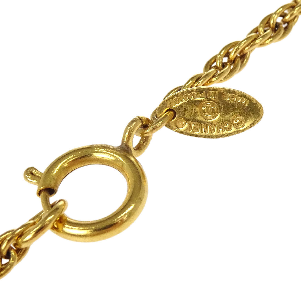 Chanel Gold Rhombus Pendant Necklace