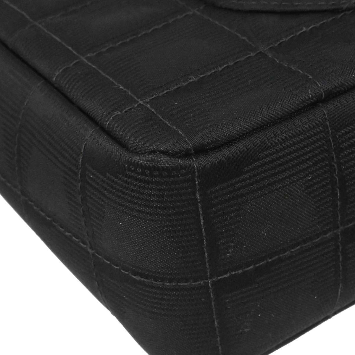 Chanel 2002-2003 Black Jacquard Nylon Travel Line Shoulder Bag