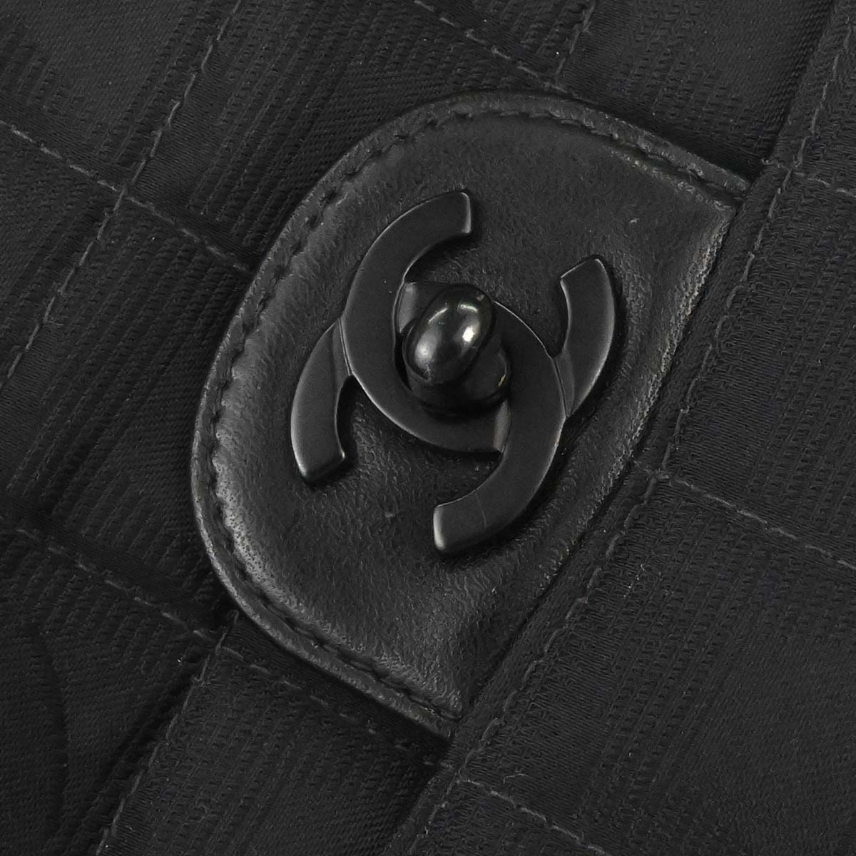 Chanel 2002-2003 Black Jacquard Nylon Travel Line Shoulder Bag