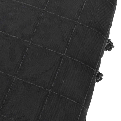 Chanel 2002-2003 Black Jacquard Nylon Travel Line Shoulder Bag