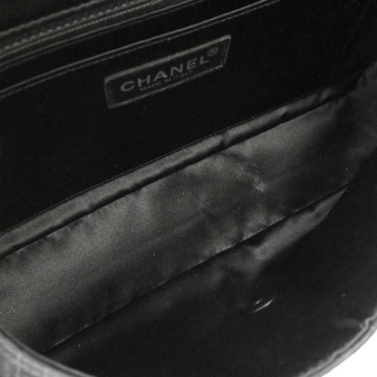 Chanel 2002-2003 Black Jacquard Nylon Travel Line Shoulder Bag