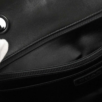 Chanel 2002-2003 Black Jacquard Nylon Travel Line Shoulder Bag