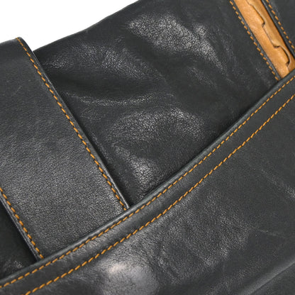 Christian Dior Black Leather Gaucho Shoulder Bag