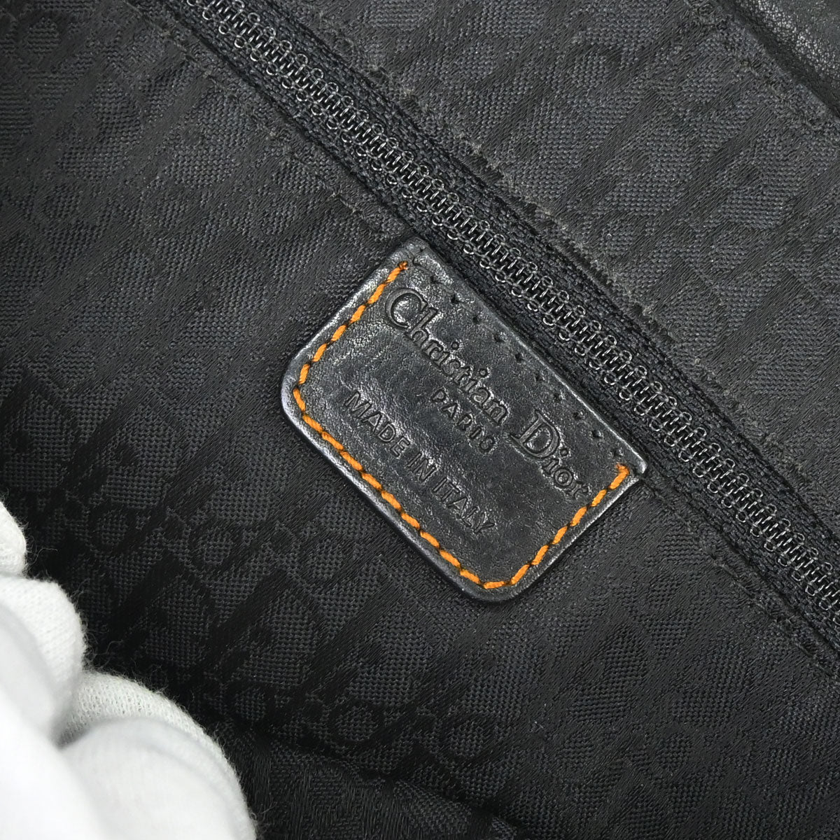 Christian Dior Black Leather Gaucho Shoulder Bag