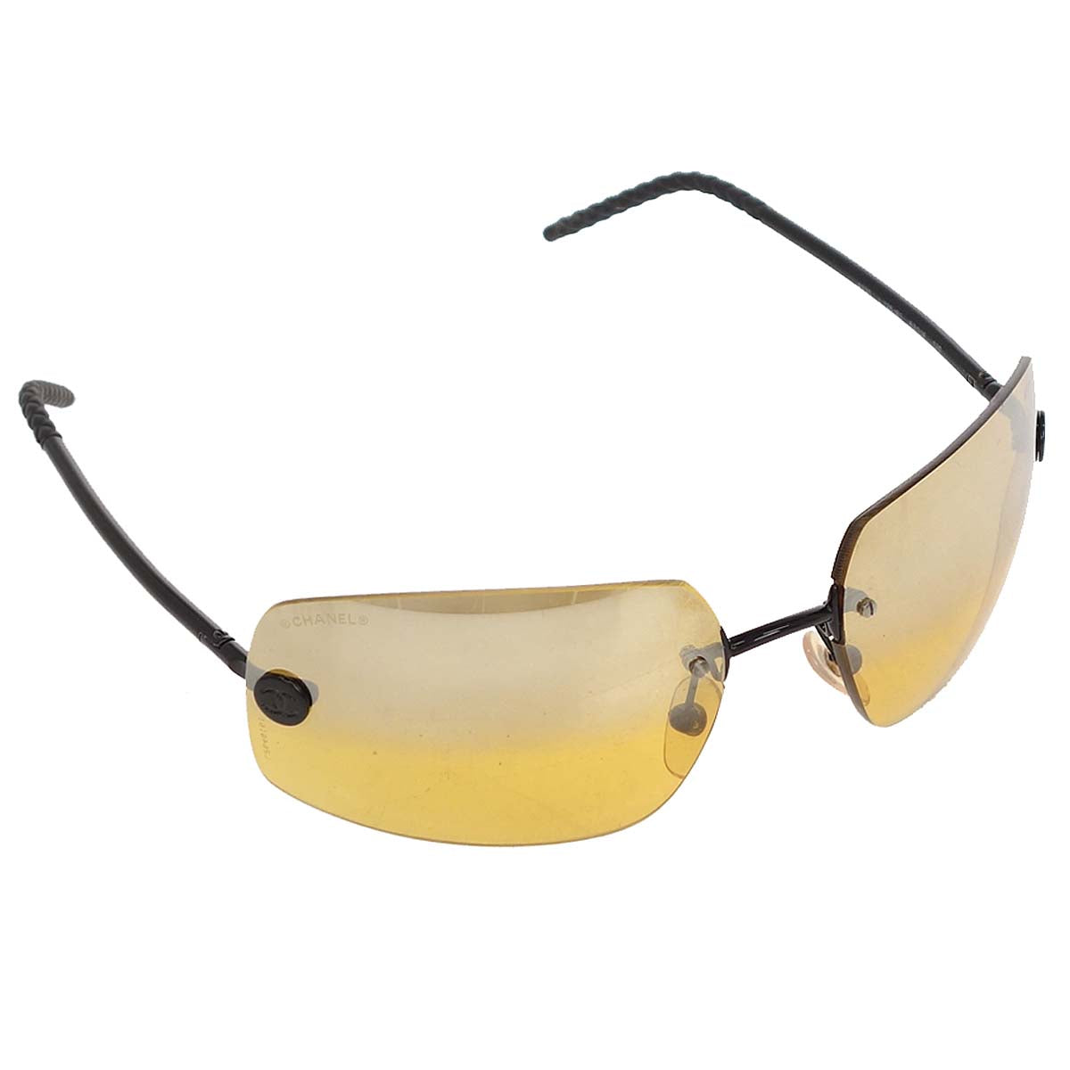 Chanel Sunglasses Eyewear Yellow 63□16 120 Small Good