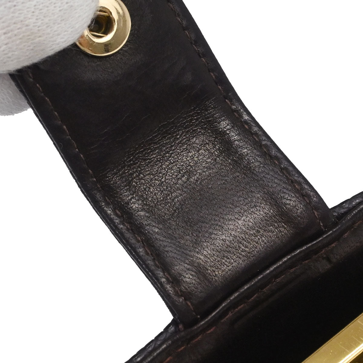 Chanel 2002-2003 Brown Caviar Skin Long Bifold Wallet Purse