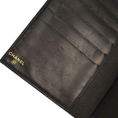 Chanel 2002-2003 Brown Caviar Skin Long Bifold Wallet Purse