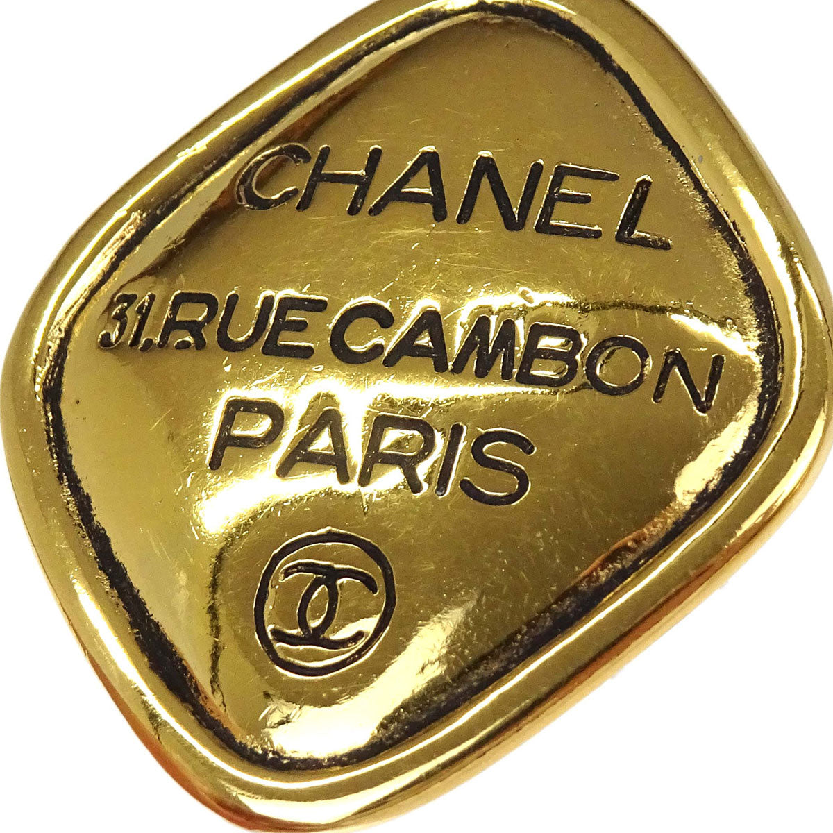 Chanel Rhombus Clip-On Earrings Gold 2439