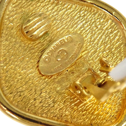 Chanel Rhombus Clip-On Earrings Gold 2439