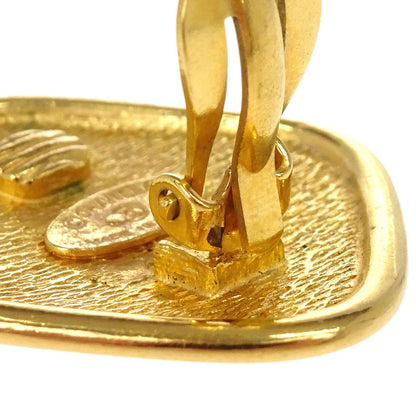 Chanel Rhombus Clip-On Earrings Gold 2439