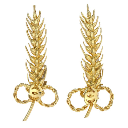 Chanel Ear Of Wheat CC Clip-On Earrings Gold