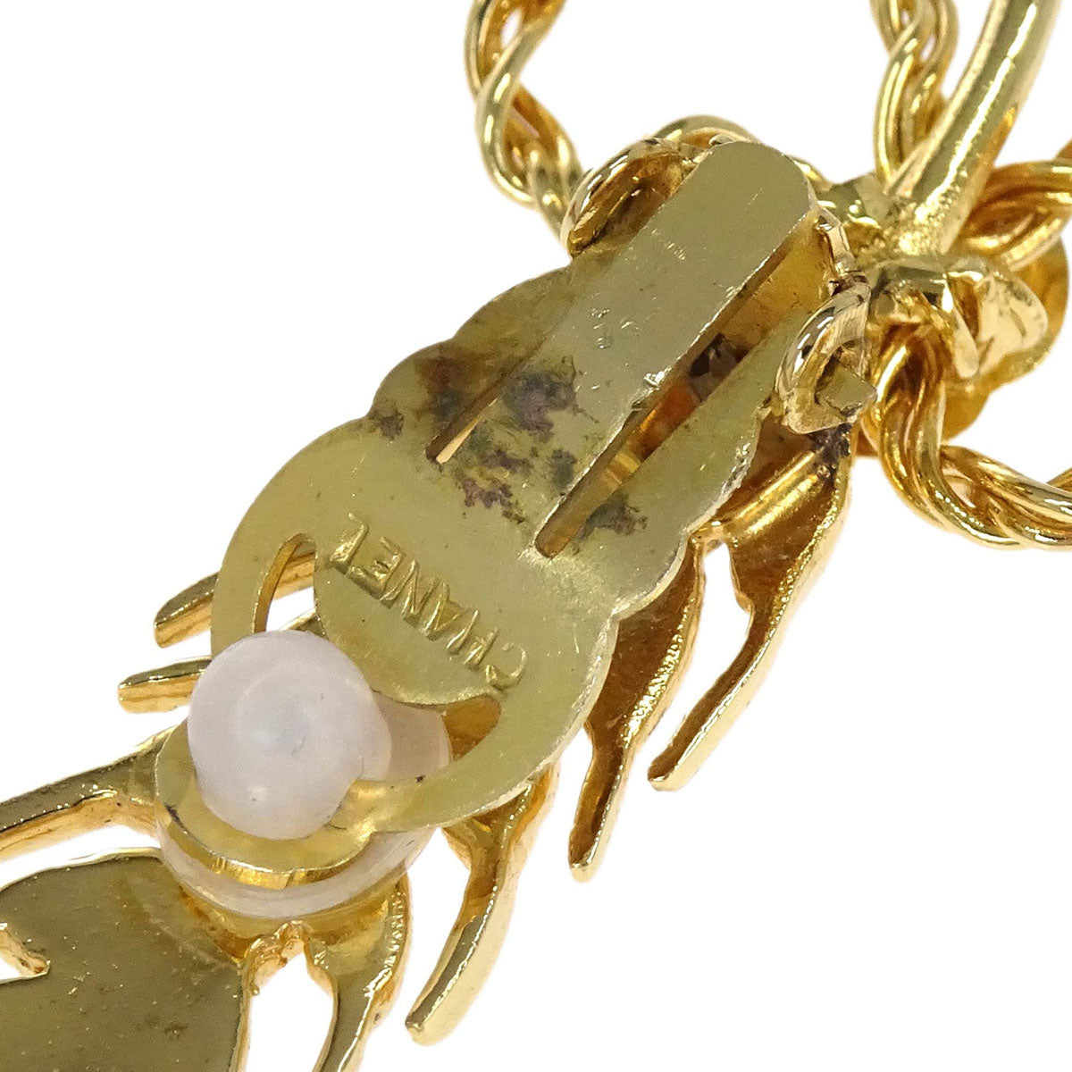 Chanel Ear Of Wheat CC Clip-On Earrings Gold