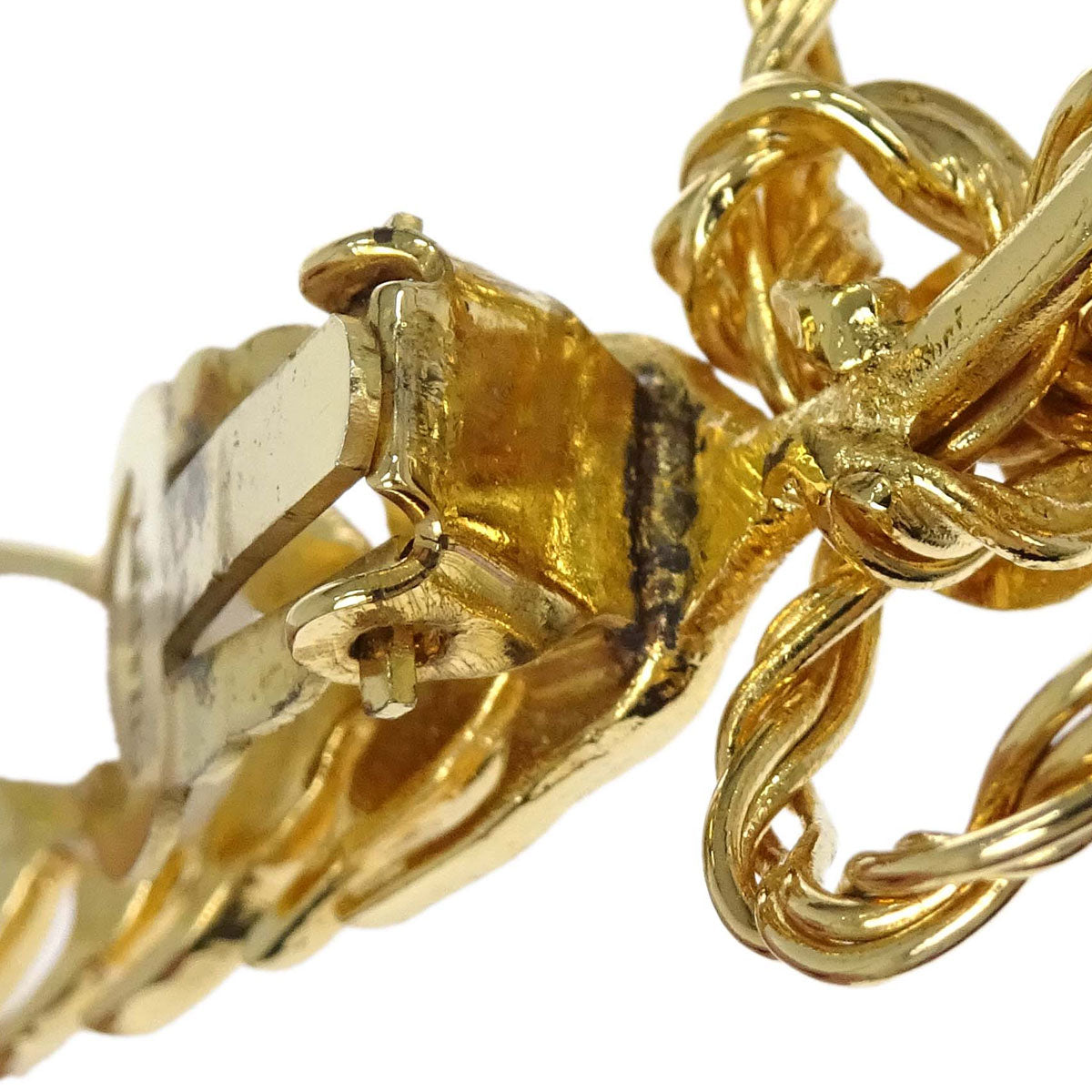 Chanel Ear Of Wheat CC Clip-On Earrings Gold