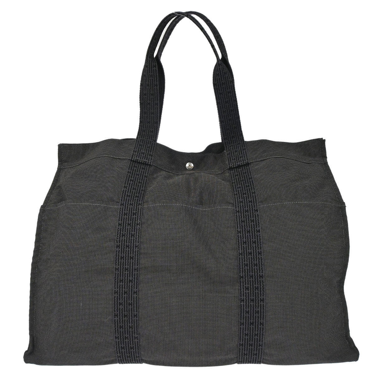 Hermes Gray Canvas Herline Tote TGM Handbag
