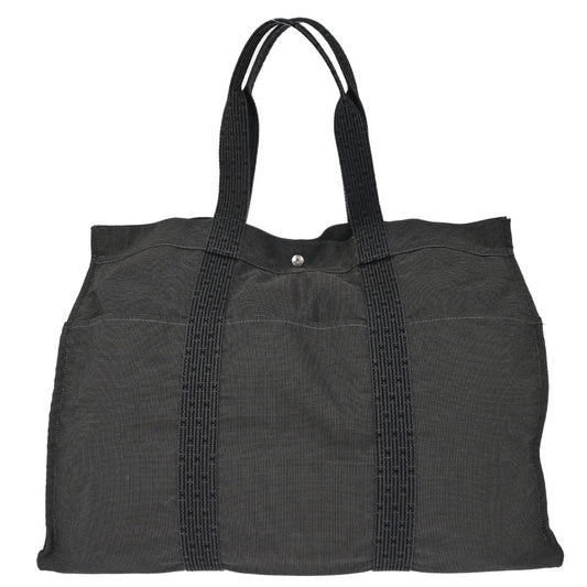 Hermes Gray Canvas Herline Tote TGM Handbag