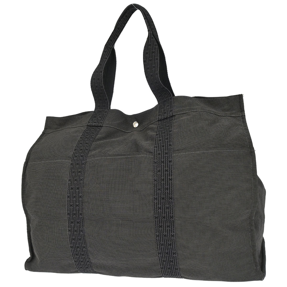 Hermes Gray Canvas Herline Tote TGM Handbag
