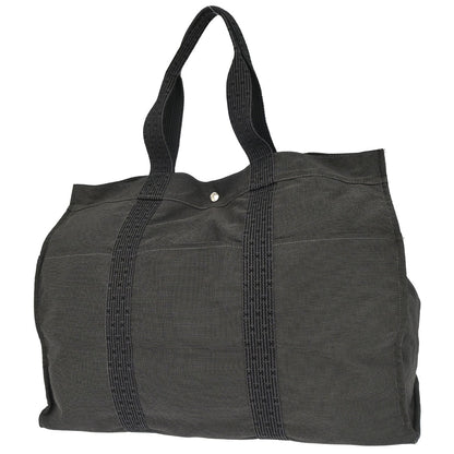 Hermes Gray Canvas Herline Tote TGM Handbag
