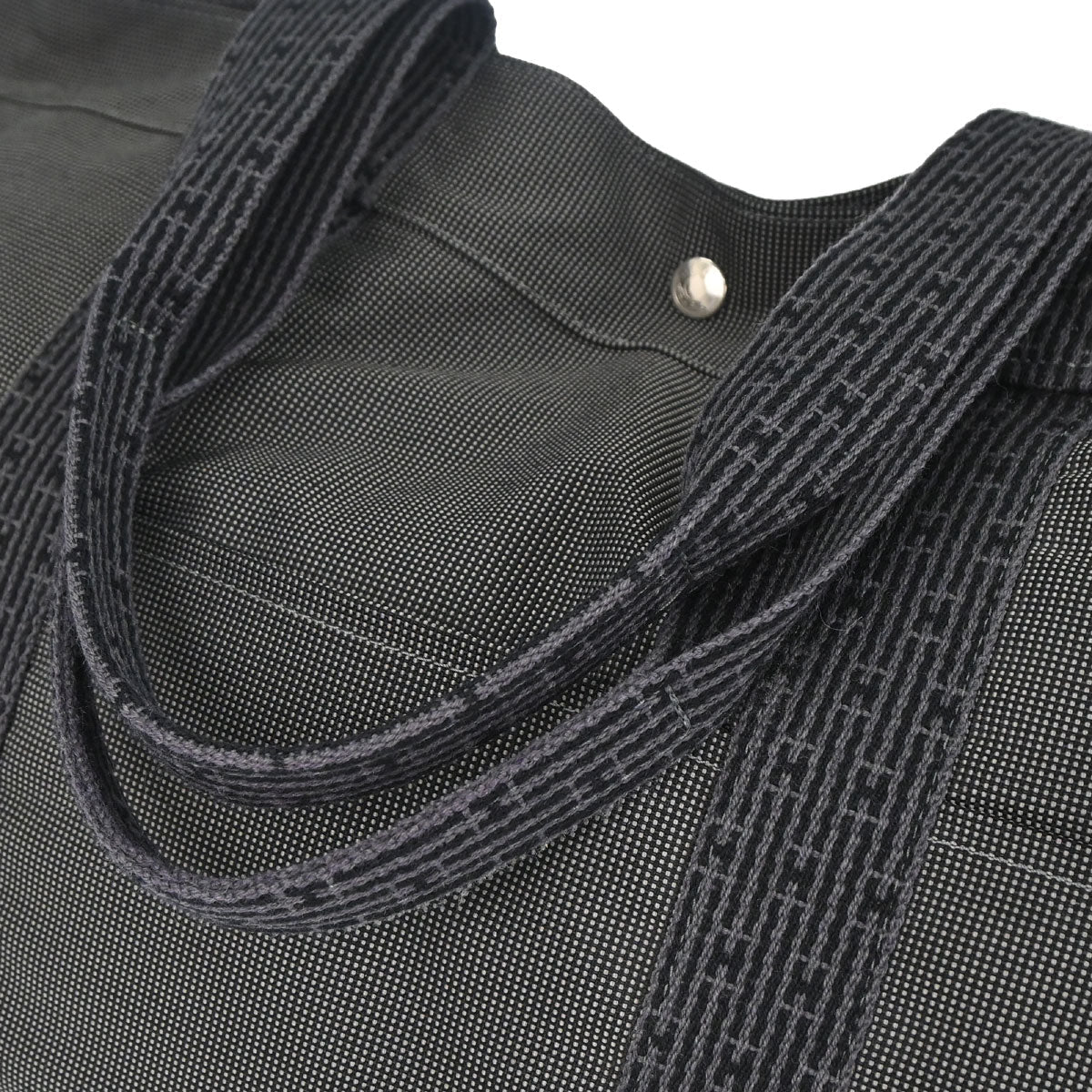 Hermes Gray Canvas Herline Tote TGM Handbag