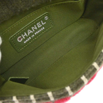 Chanel 2015-2016 Khaki Cashmere Paris-Salzburg Knit Chain Shoulder Bag