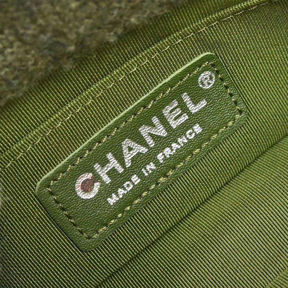 Chanel 2015-2016 Khaki Cashmere Paris-Salzburg Knit Chain Shoulder Bag