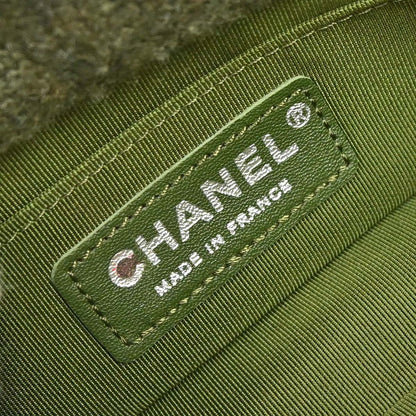 Chanel 2015-2016 Khaki Cashmere Paris-Salzburg Knit Chain Shoulder Bag