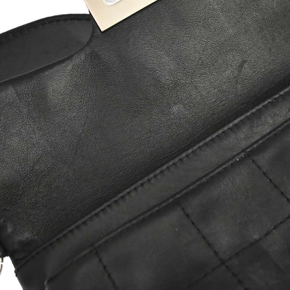 Chanel 2003-2004 Black Lambskin Choco Bar Mademoiselle Lock Handbag