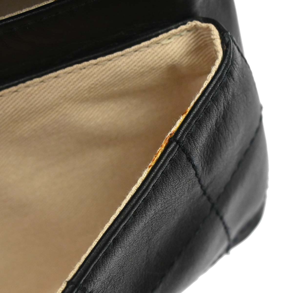 Chanel 2003-2004 Black Lambskin Choco Bar Mademoiselle Lock Handbag