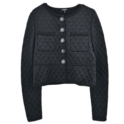 Chanel 2017 Single Breasted Collarless Jacket Black #40