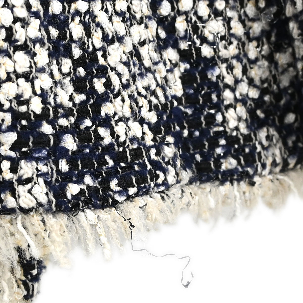 Chanel 2005 Single Breasted Tweed Houndstooth Jacket Navy #36