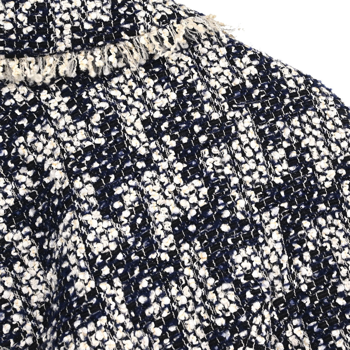 Chanel 2005 Single Breasted Tweed Houndstooth Jacket Navy #36