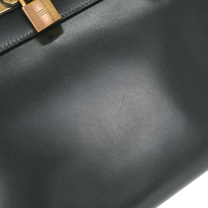 Hermes Vert Fonce Box Calf Kelly 32 Retourne Handbag