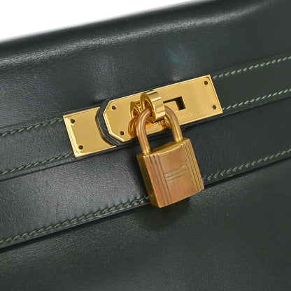 Hermes Vert Fonce Box Calf Kelly 32 Retourne Handbag