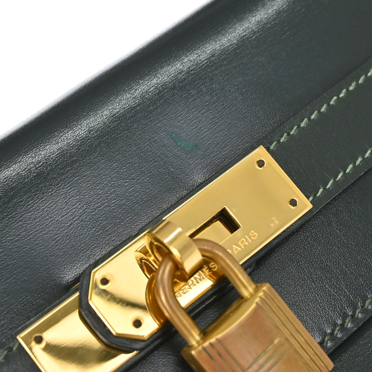 Hermes Vert Fonce Box Calf Kelly 32 Retourne Handbag