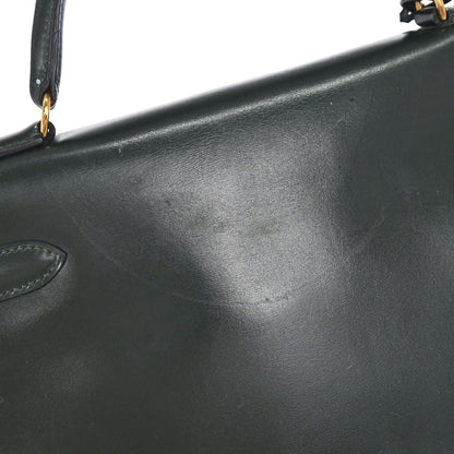 Hermes Vert Fonce Box Calf Kelly 32 Retourne Handbag