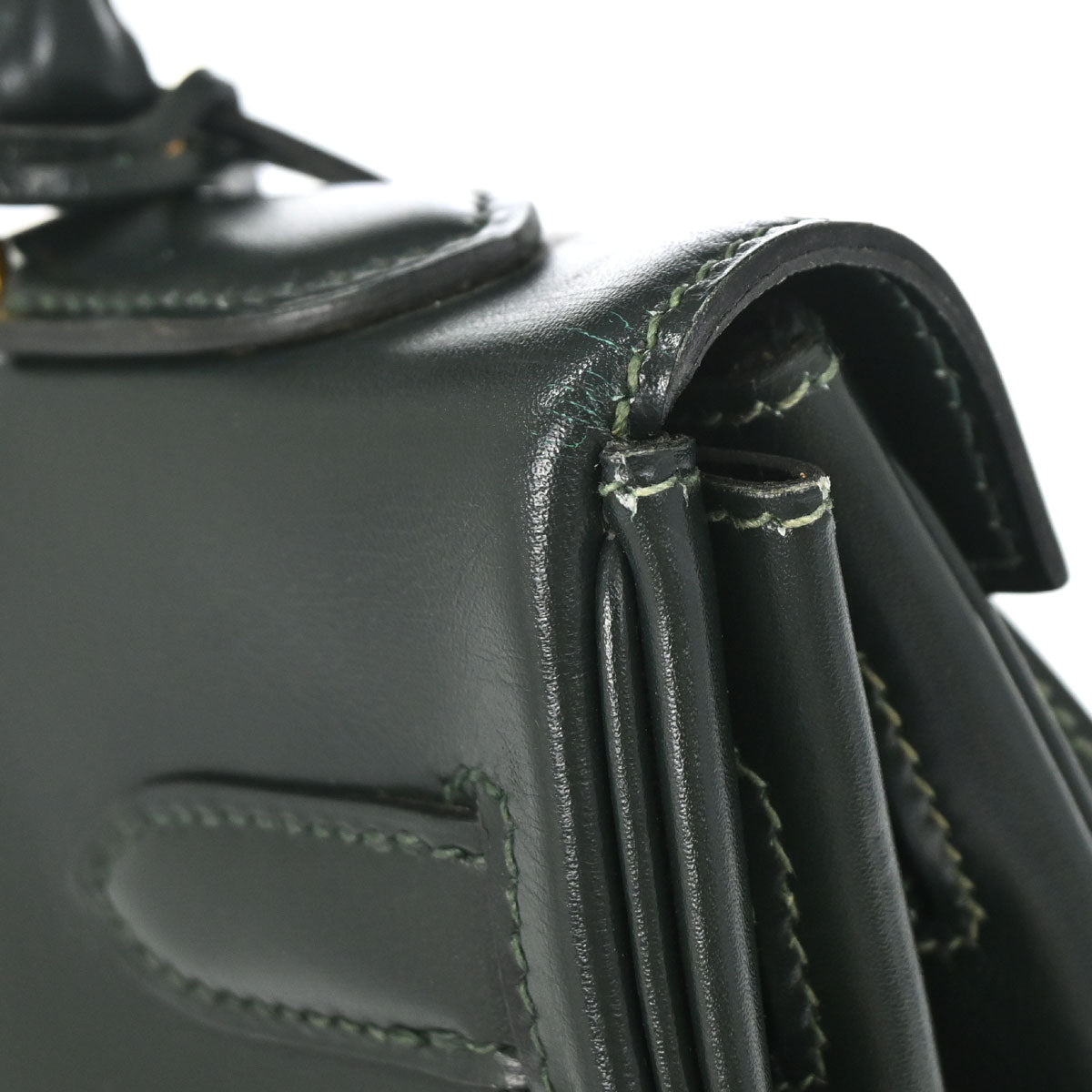 Hermes Vert Fonce Box Calf Kelly 32 Retourne Handbag