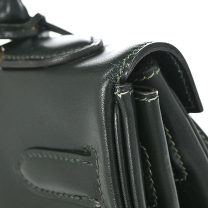 Hermes Vert Fonce Box Calf Kelly 32 Retourne Handbag