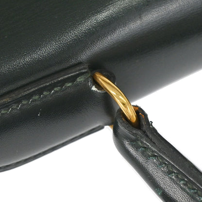 Hermes Vert Fonce Box Calf Kelly 32 Retourne Handbag